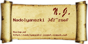 Nadolyanszki József névjegykártya